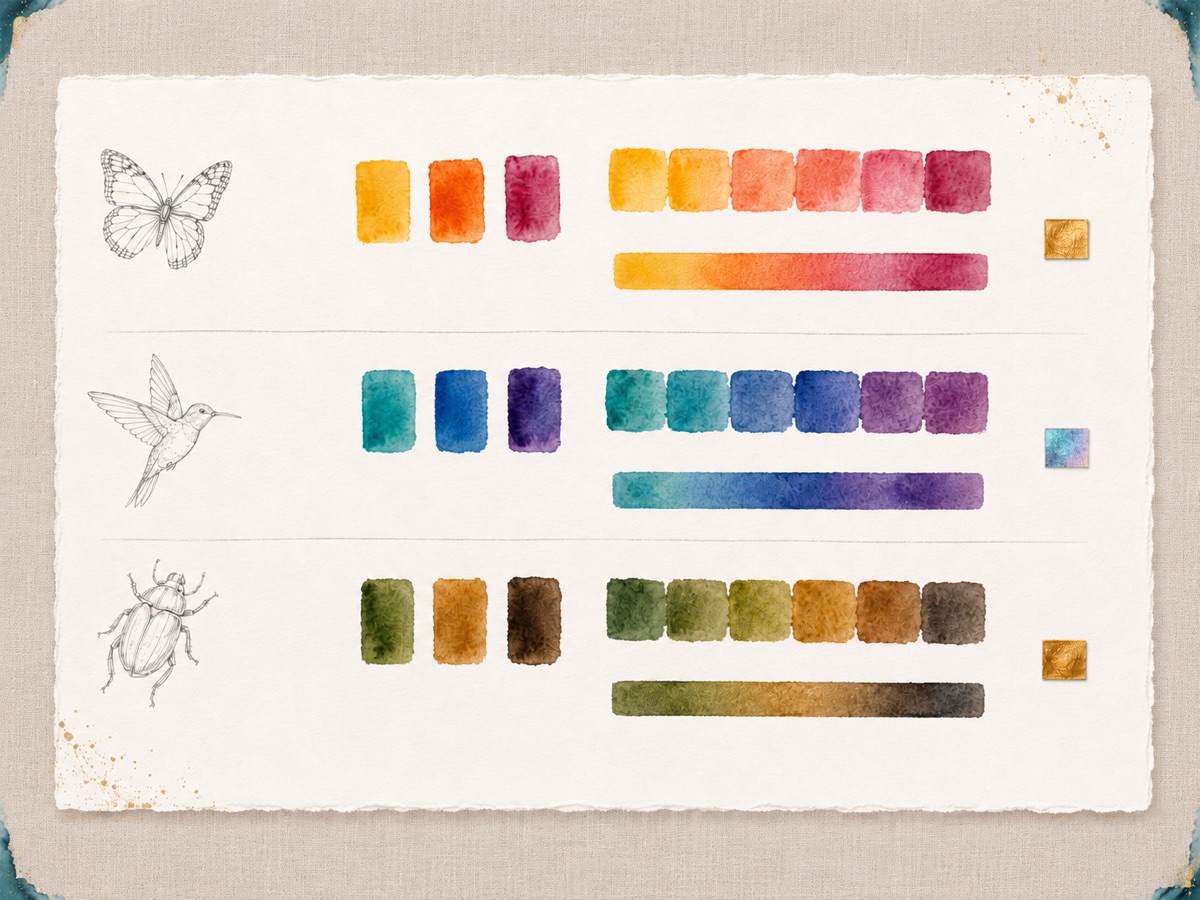 Printable color-mixing sheet with swatches for all three creatures