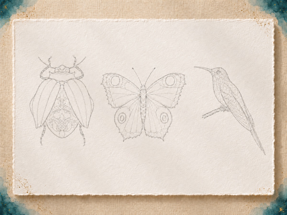 Printable traceable outline sheets of the three creatures